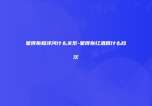 星得斯和洋河什么关系-星得斯红酒算什么档次