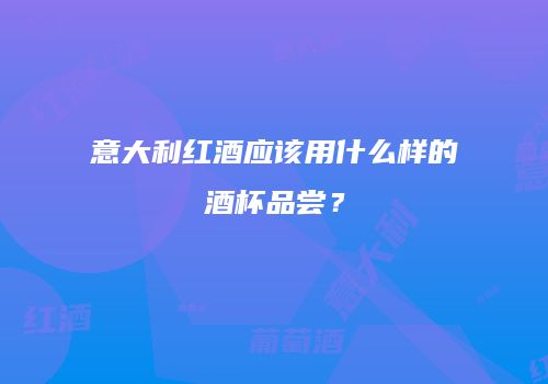 意大利红酒应该用什么样的酒杯品尝？