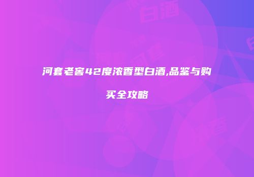 河套老窖42度浓香型白酒,品鉴与购买全攻略