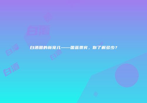 白酒圈的新宠儿——国蓝贵宾，你了解多少？