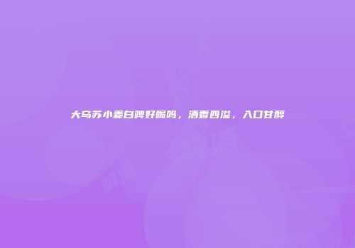 大乌苏小麦白啤好喝吗，酒香四溢，入口甘醇