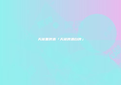 天湖黑啤酒「天湖啤酒白啤」