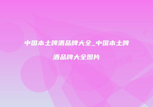 中国本土啤酒品牌大全_中国本土啤酒品牌大全图片