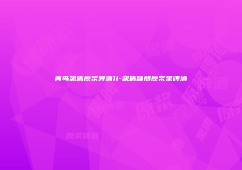 青岛凯盾原浆啤酒1l-凯盾精酿原浆黑啤酒