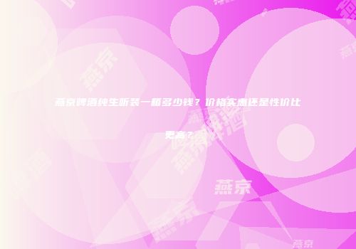 燕京啤酒纯生听装一箱多少钱？价格实惠还是性价比更高？