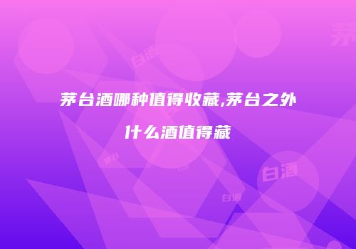 茅台酒哪种值得收藏,茅台之外什么酒值得藏