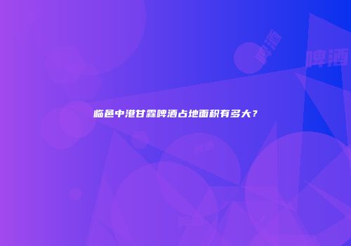 临邑中港甘霖啤酒占地面积有多大？