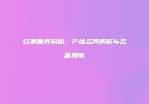红酒世界探秘：产地品牌解析与品鉴指南