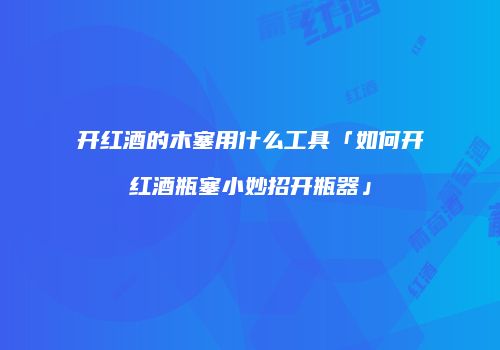 开红酒的木塞用什么工具「如何开红酒瓶塞小妙招开瓶器」