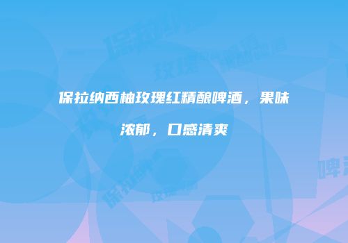 保拉纳西柚玫瑰红精酿啤酒，果味浓郁，口感清爽