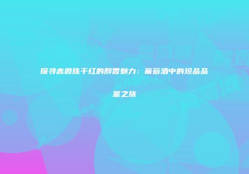 探寻赤霞珠干红的醇香魅力：葡萄酒中的珍品品鉴之旅