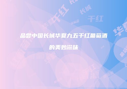 品尝中国长城华夏九五干红葡萄酒的美妙滋味