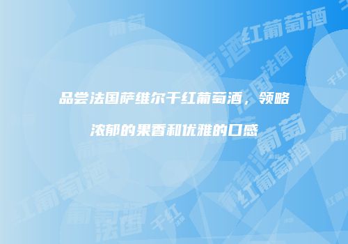 品尝法国萨维尔干红葡萄酒，领略浓郁的果香和优雅的口感