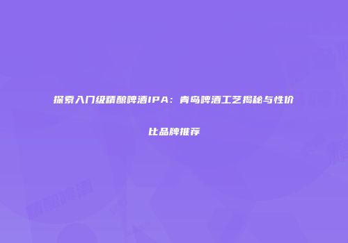 探索入门级精酿啤酒IPA：青岛啤酒工艺揭秘与性价比品牌推荐