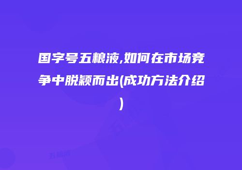 国字号五粮液,如何在市场竞争中脱颖而出(成功方法介绍)