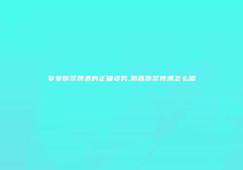 享受原浆啤酒的正确姿势,凯盾原浆啤酒怎么喝