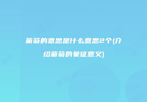 葡萄的意思是什么意思2个(介绍葡萄的象征意义)
