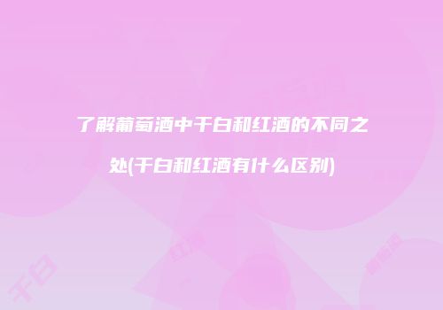 了解葡萄酒中干白和红酒的不同之处(干白和红酒有什么区别)