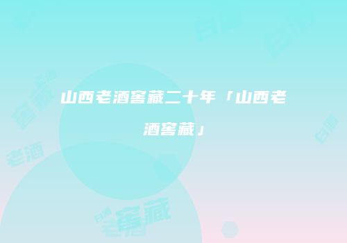 山西老酒窖藏二十年「山西老酒窖藏」
