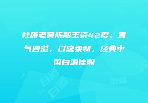 杜康老窖陈酿玉瓷42度：香气四溢，口感柔和，经典中国白酒佳酿