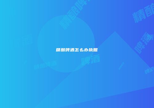 精酿啤酒怎么办执照
