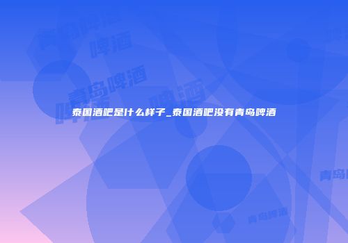 泰国酒吧是什么样子_泰国酒吧没有青岛啤酒