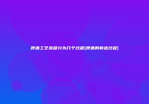 啤酒工艺流程分为几个过程(啤酒的制造过程)