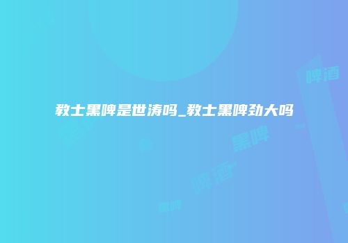 教士黑啤是世涛吗_教士黑啤劲大吗