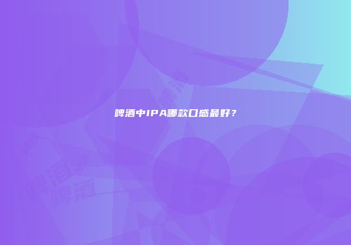 啤酒中IPA哪款口感最好？