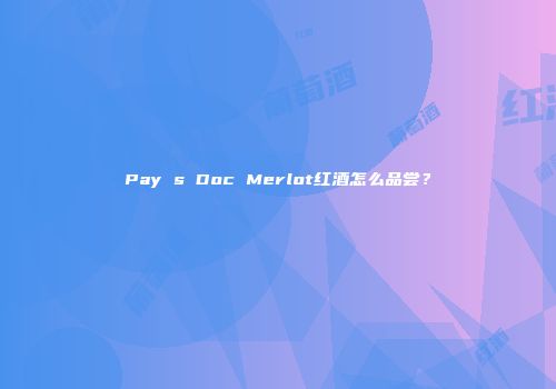 Pay s Doc Merlot红酒怎么品尝？