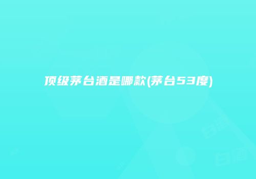 顶级茅台酒是哪款(茅台53度)