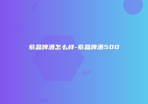 紫晶啤酒怎么样-紫晶啤酒500