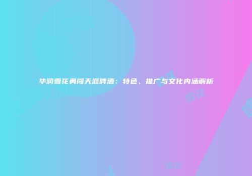 华润雪花勇闯天涯啤酒：特色、推广与文化内涵解析