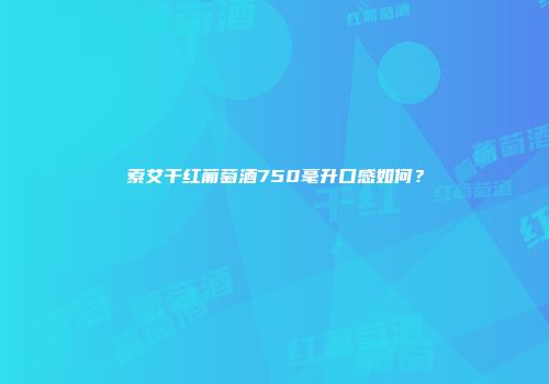 索艾干红葡萄酒750毫升口感如何？