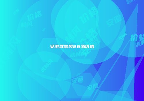 安徽武林风26酒价格
