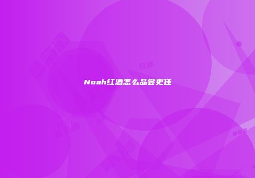 Noah红酒怎么品尝更佳