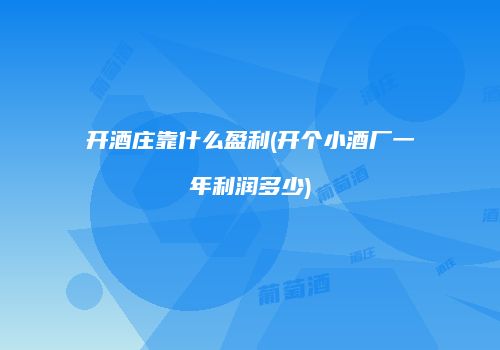 开酒庄靠什么盈利(开个小酒厂一年利润多少)