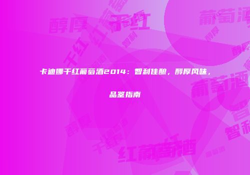 卡迪娜干红葡萄酒2014：智利佳酿，醇厚风味，品鉴指南