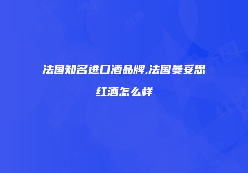 法国知名进口酒品牌,法国曼妥思红酒怎么样