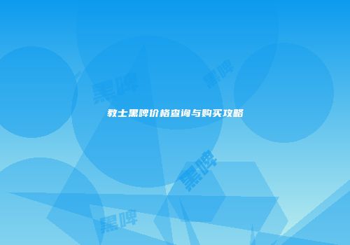 教士黑啤价格查询与购买攻略