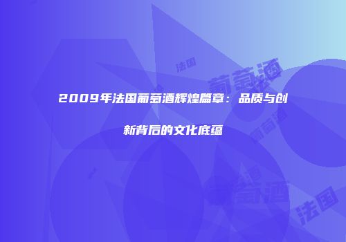 2009年法国葡萄酒辉煌篇章：品质与创新背后的文化底蕴