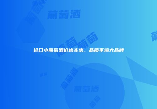 进口小葡萄酒价格实惠，品质不输大品牌