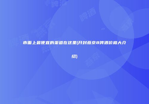 市面上最便宜的渠道在这里(开封燕京8啤酒价格大介绍)