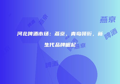 河北啤酒市场：燕京、青岛领衔，新生代品牌崛起