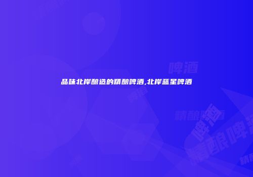品味北岸酿造的精酿啤酒,北岸蓝星啤酒