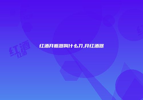 红酒开瓶器叫什么刀,开红酒器