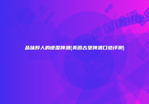 品味醉人的德国啤酒(美茵古堡啤酒口感评测)