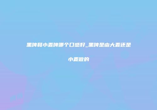 黑啤和小麦啤哪个口感好_黑啤是由大麦还是小麦做的