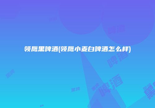 领鹰黑啤酒(领鹰小麦白啤酒怎么样)