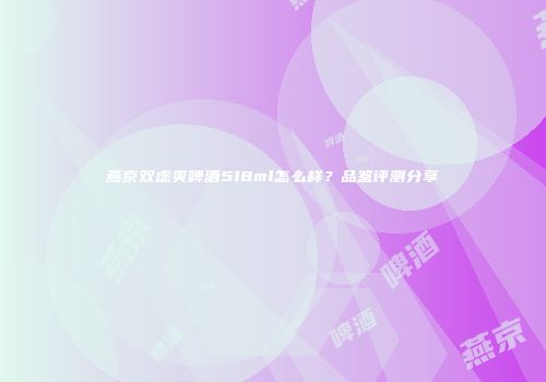 燕京双虑爽啤酒518ml怎么样？品鉴评测分享